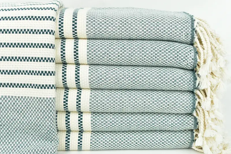 Beach towel, Pool Towels, Handwoven organic Turkish towel for spa, 76x40 Cotton Striped Towel, Mother Of The Groom Gift, Travel towel, Thin towel - 1