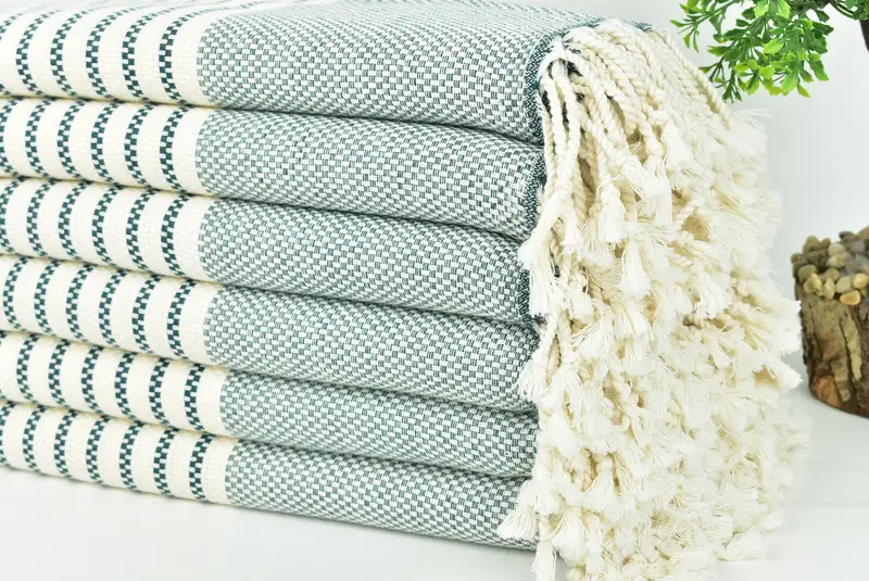 Beach towel, Pool Towels, Handwoven organic Turkish towel for spa, 76x40 Cotton Striped Towel, Mother Of The Groom Gift, Travel towel, Thin towel - 3