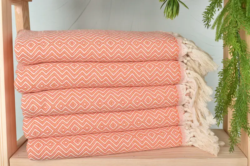 70x38 Cotton Diamond Towel, Handmade Gift, Beach Towel Gift, Organic Turkish towel, Summer Gift Ideas, Embroidered Turkish Towel, Bridal Party Gifts - 2