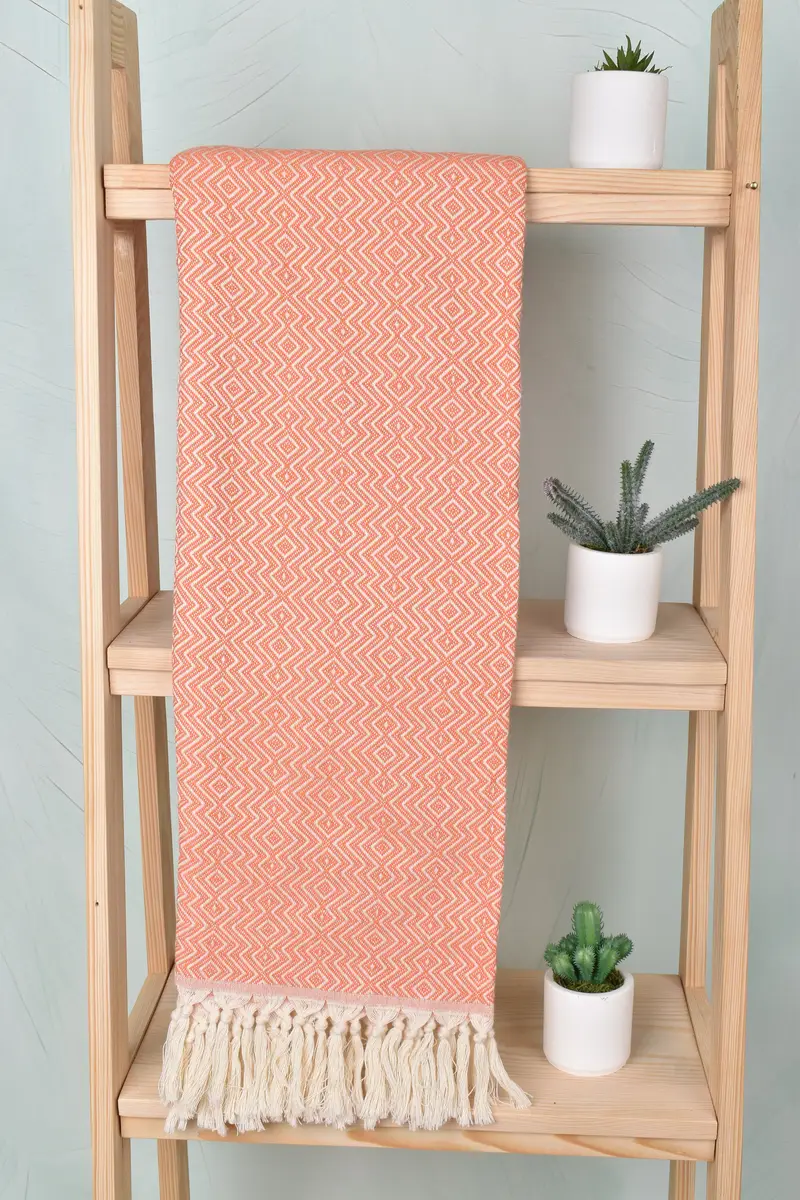 70x38 Cotton Diamond Towel, Handmade Gift, Beach Towel Gift, Organic Turkish towel, Summer Gift Ideas, Embroidered Turkish Towel, Bridal Party Gifts - 8