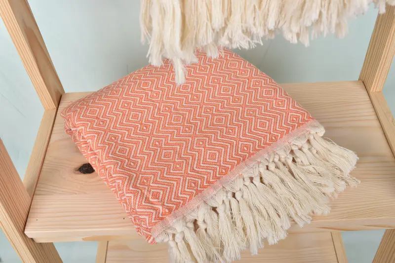 70x38 Cotton Diamond Towel, Handmade Gift, Beach Towel Gift, Organic Turkish towel, Summer Gift Ideas, Embroidered Turkish Towel, Bridal Party Gifts - 5