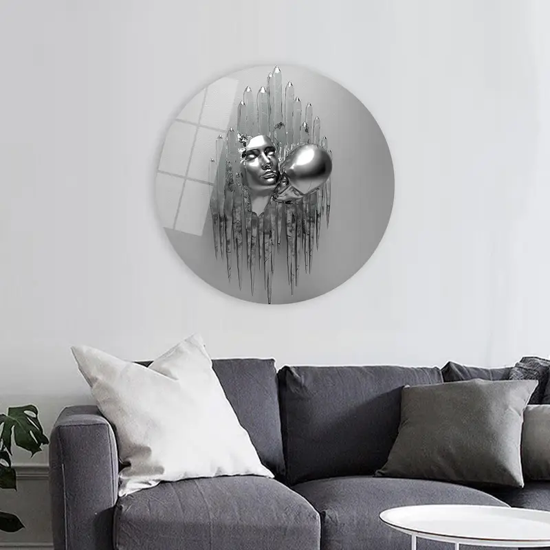 Romantische 3D-Leinwand für Paare in Metallic-Optik: Elegantes Valentinstagsgeschenk