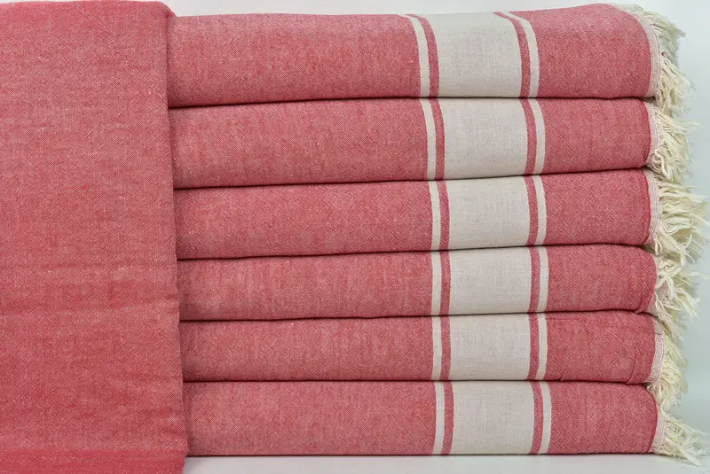 Turkish Bedcover, Decorative Blanket, 70x60 Cotton Striped Towel, Turkish Blanket, Personalized Bridesmaid Gift, Shower Curtain, Boho Throw Blankets - 1