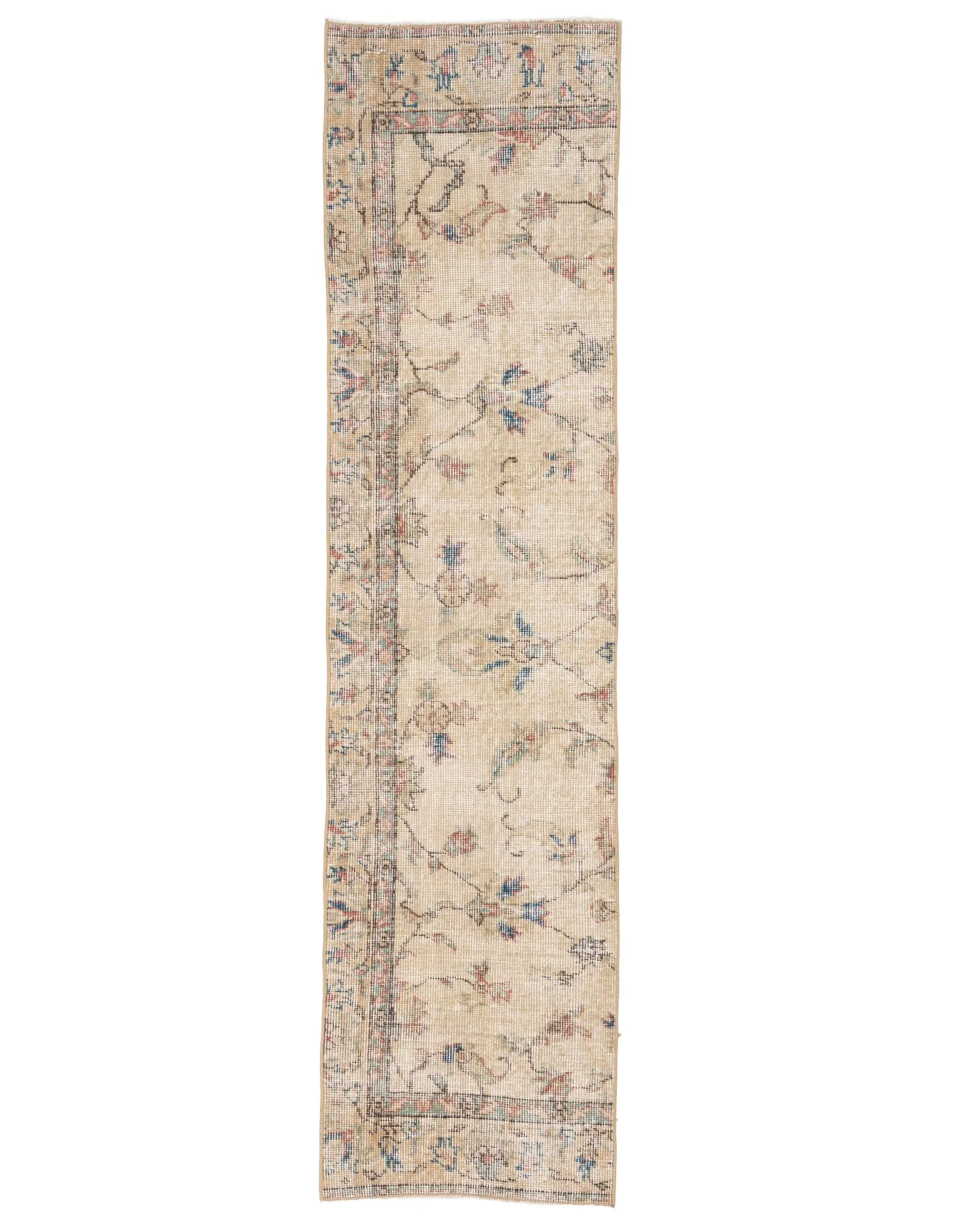 1,6x6,3 ft Teppich, türkischer Läuferteppich, beige abstrakter Teppich - 1
