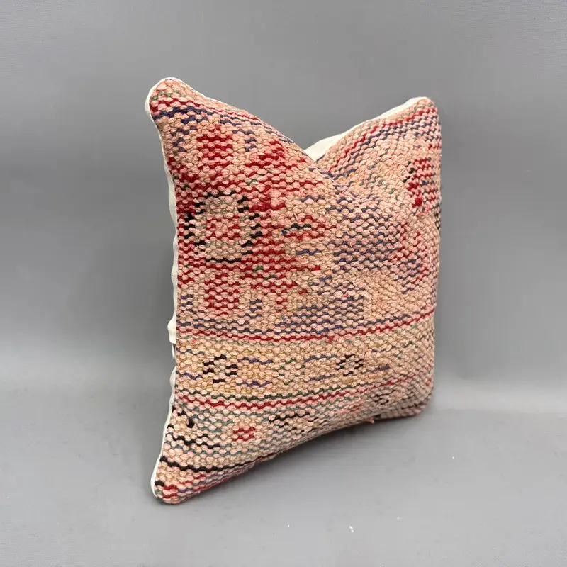 Antique Pillows, 12x12 Red Pillow Sham, Turkish Kilim Pillow, Vintage Kilim Pillow, Ikat Pillow Sham, Toss Cushion Case, Pillow Sham - 2