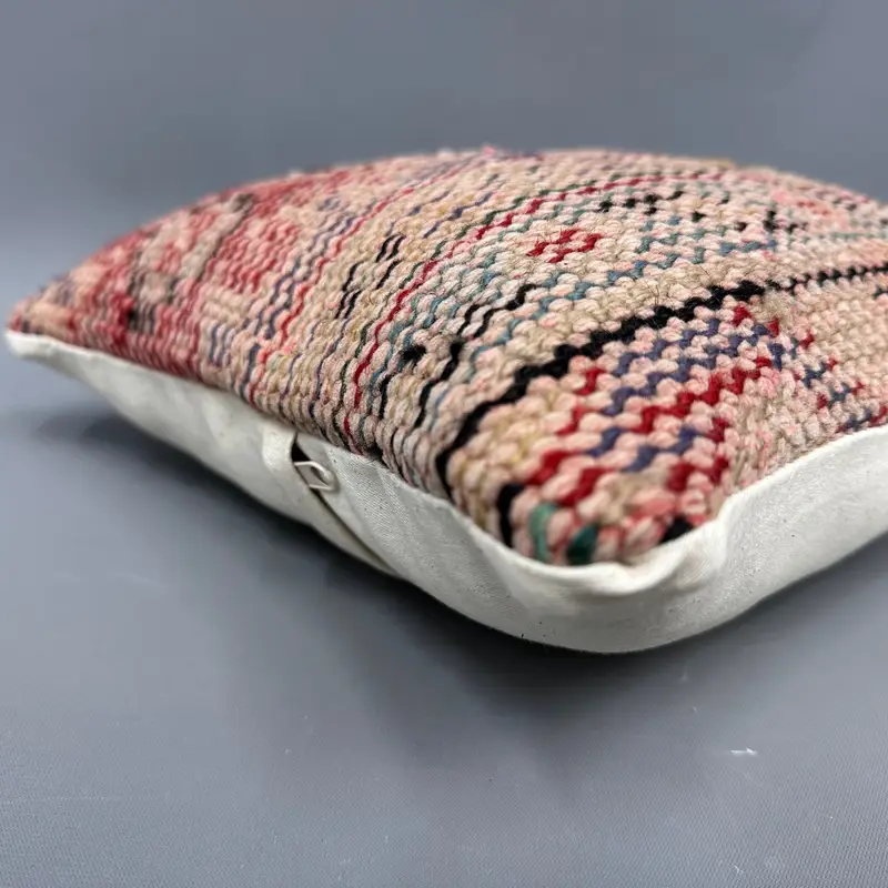 Antique Pillows, 12x12 Red Pillow Sham, Turkish Kilim Pillow, Vintage Kilim Pillow, Ikat Pillow Sham, Toss Cushion Case, Pillow Sham - 6
