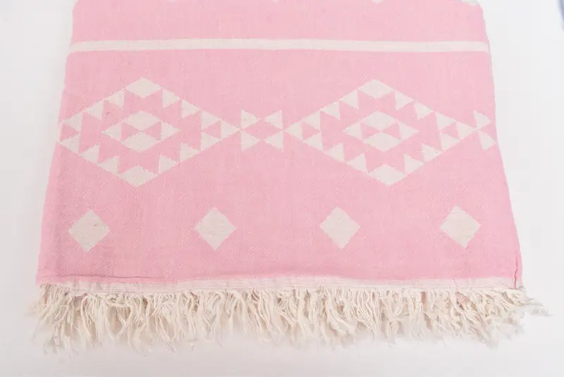 70x60 Cotton Geometric Towel, Custom Gift, Woven Blanket, Bedspread, Valentine Day Gift For Her, Bachelorette Gifts, First Wedding Anniversary Gift - 4