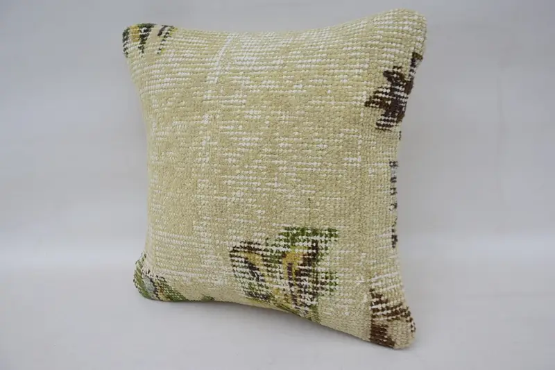 12x12 Beige Pillow Case, Gift Pillow, Home Decor Pillow, Boho Pillow Sham Cover, Patio Pillow Case, Pillow Sham, Kilim Rug Cushion - 3