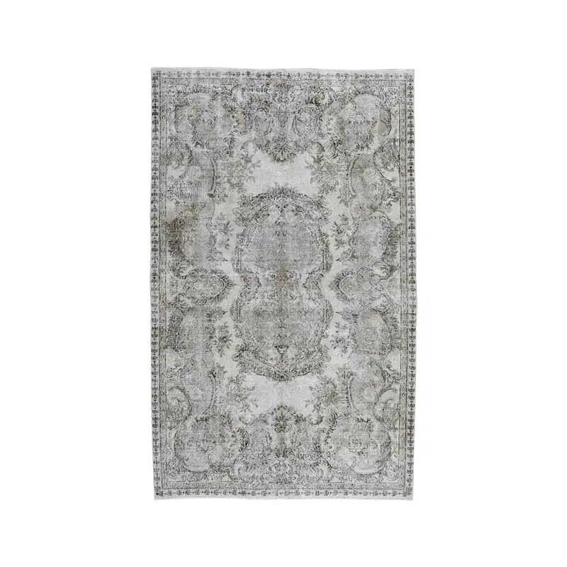 5.3x8.7 ft Vintage Turkish Rug, Large Rug, Oushak Gray Wool Rug - 1