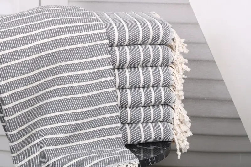 Personalized Bridesmaid Gift, Bride Gift, Bath towel, Thin and lightweight Turkish peshtemal, 70x40 Bamboo Herringbone Towel, Hammam towel - 1