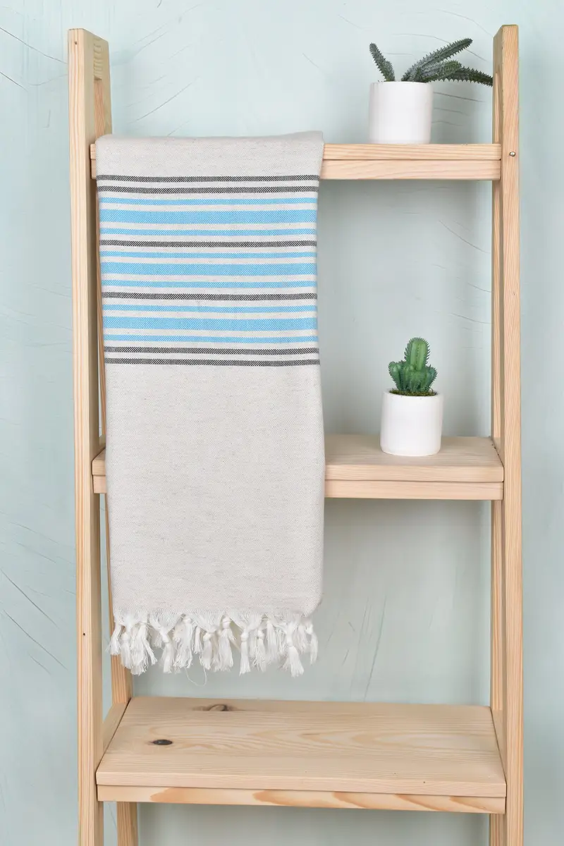 Monogram Beach Towel, Sand-free towel, 70x40 Linen Striped Towel, Oversized Beach Towel, Bridesmaid Favors, Bachelor Bachelorette Party Favors - 8