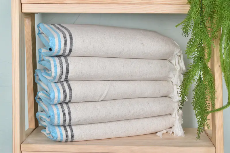 Monogram Beach Towel, Sand-free towel, 70x40 Linen Striped Towel, Oversized Beach Towel, Bridesmaid Favors, Bachelor Bachelorette Party Favors - 2