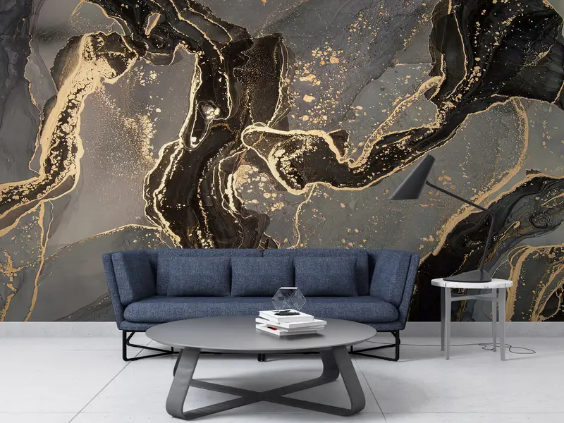 Abstract Marble Wall Paper, 3d Wall Paper, , Paper Wall Art, Wall Paper Peel and Stick, Gray Marble Wall Paper, - 7