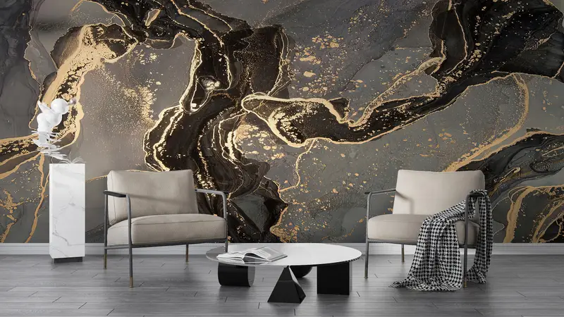Abstract Marble Wall Paper, 3d Wall Paper, , Paper Wall Art, Wall Paper Peel and Stick, Gray Marble Wall Paper, - 8