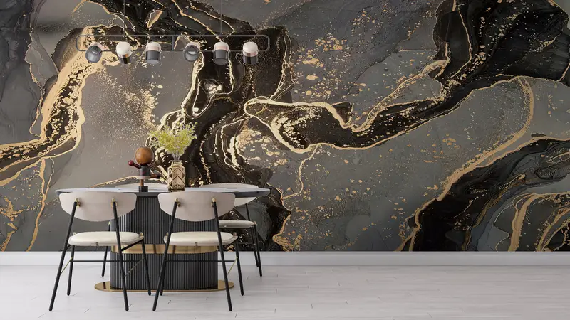 Abstract Marble Wall Paper, 3d Wall Paper, , Paper Wall Art, Wall Paper Peel and Stick, Gray Marble Wall Paper, - 5