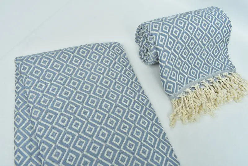 Bride Gift, Peshtemal Towel, Custom Towel, Holiday Towel, Handwoven organic Turkish towel for spa, 70x40 Cotton Diamond Towel, Beach towel - 7