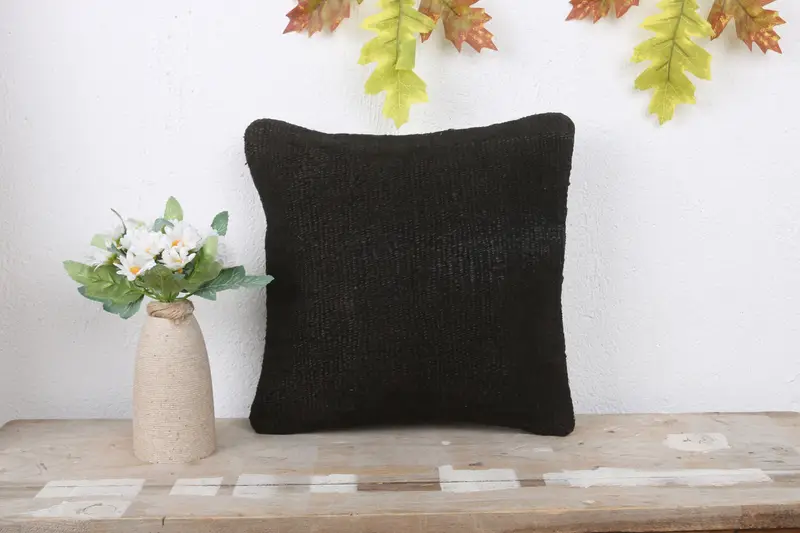 Kilim Pillow Cover, Authentic Pillow Sham, Turkish Pillow, Bright Pillow Case, 12x12 Brown Cushion, Pillow for Sofa, Pillow Sham - 2