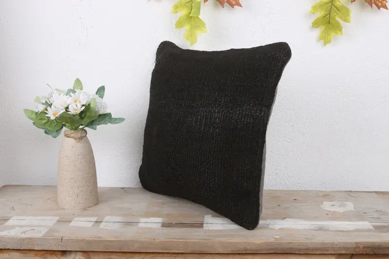 Kilim Pillow Cover, Authentic Pillow Sham, Turkish Pillow, Bright Pillow Case, 12x12 Brown Cushion, Pillow for Sofa, Pillow Sham - 4