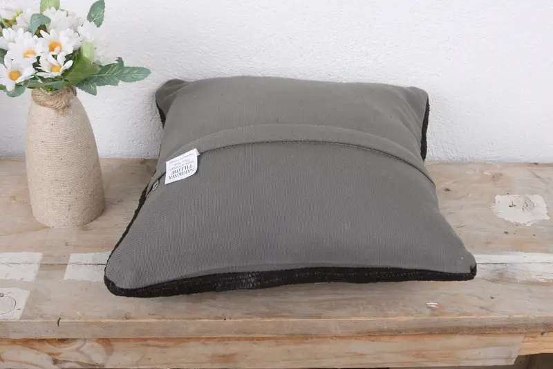 Kilim Pillow Cover, Authentic Pillow Sham, Turkish Pillow, Bright Pillow Case, 12x12 Brown Cushion, Pillow for Sofa, Pillow Sham - 7