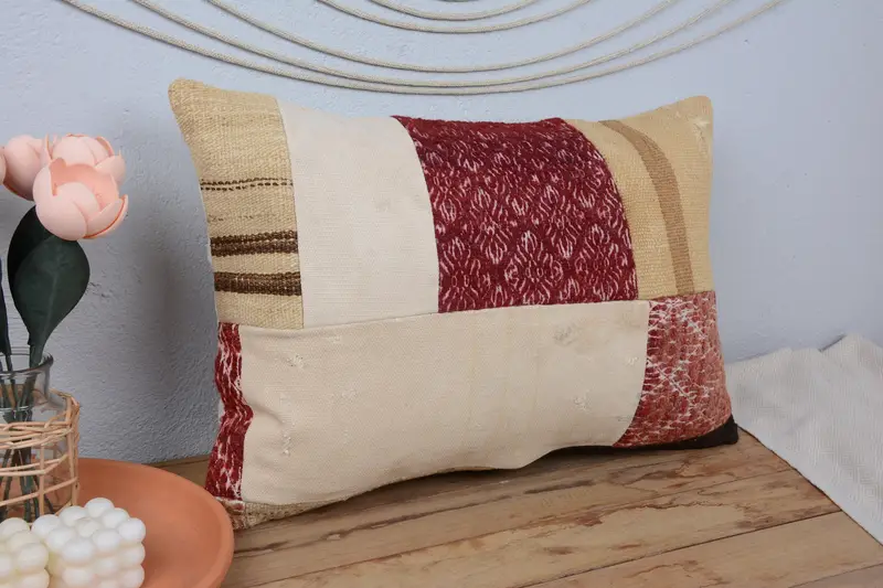 Kilim Pillow Cover, Antique Pillows, Pillow Cover, Throw Kilim Pillow, Garden Cushion, Aesthetic Pillow Case, 16x24 Yellow Pillow - 1