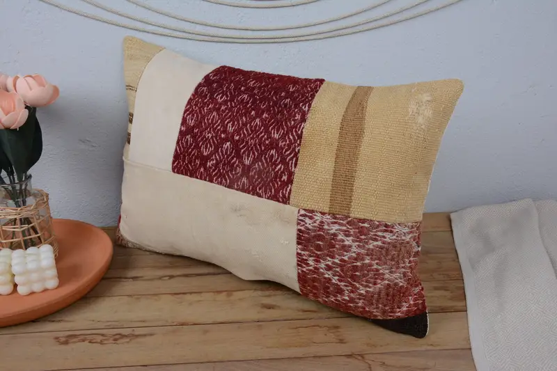 Kilim Pillow Cover, Antique Pillows, Pillow Cover, Throw Kilim Pillow, Garden Cushion, Aesthetic Pillow Case, 16x24 Yellow Pillow - 4
