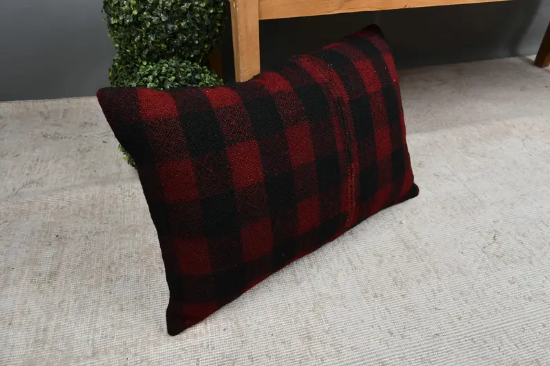 Pillow for Couch, Ikat Pillow, Ottoman Pillow, 16x24 Black Pillow Sham, Pillow, Kilim Cushion Sham, Interior Designer Pillow, Bright Pillow Sham - 5