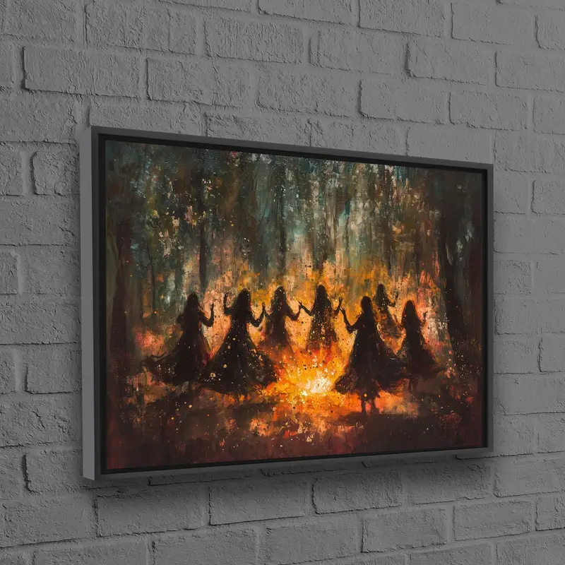 Encantador lienzo impreso de bailarina abstracta surrealista gótica