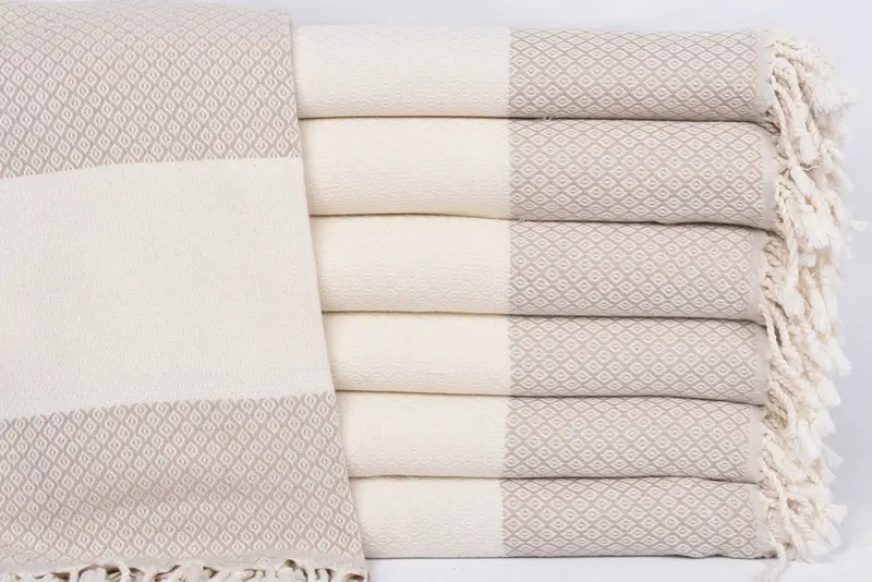 Personalized Bridesmaid Gift Light Beige Diamond Towel, Bath Towel, 70x36 Inches