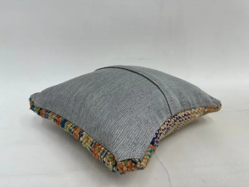 12x12 Blue Pillow Sham, Designer Throw Cushion Case, Pillow, Vintage Pillow, Vintage Kilim Pillow, Sofa Bolster Pillow Sham, Kilim Pillow - 7