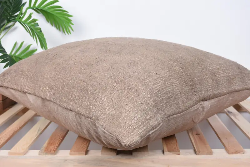 Turkish Pillow, Vintage Pillow, 28x28 Brown Pillow, Pillow Sham, Outdoor Cushion, Handmade Cushion Case, Ethnical Kilim Rug Pillow - 6