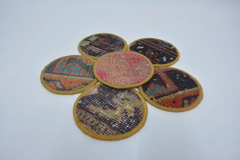 Posavasos bohemio verde y bronce, decoración redonda antideslizante para el hogar