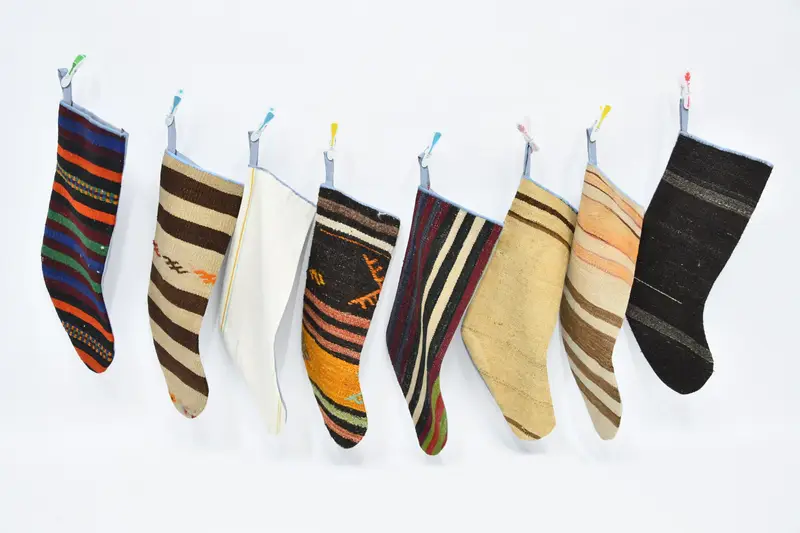 Patrón de adornos navideños, calcetín navideño de 8 pulgadas de ancho