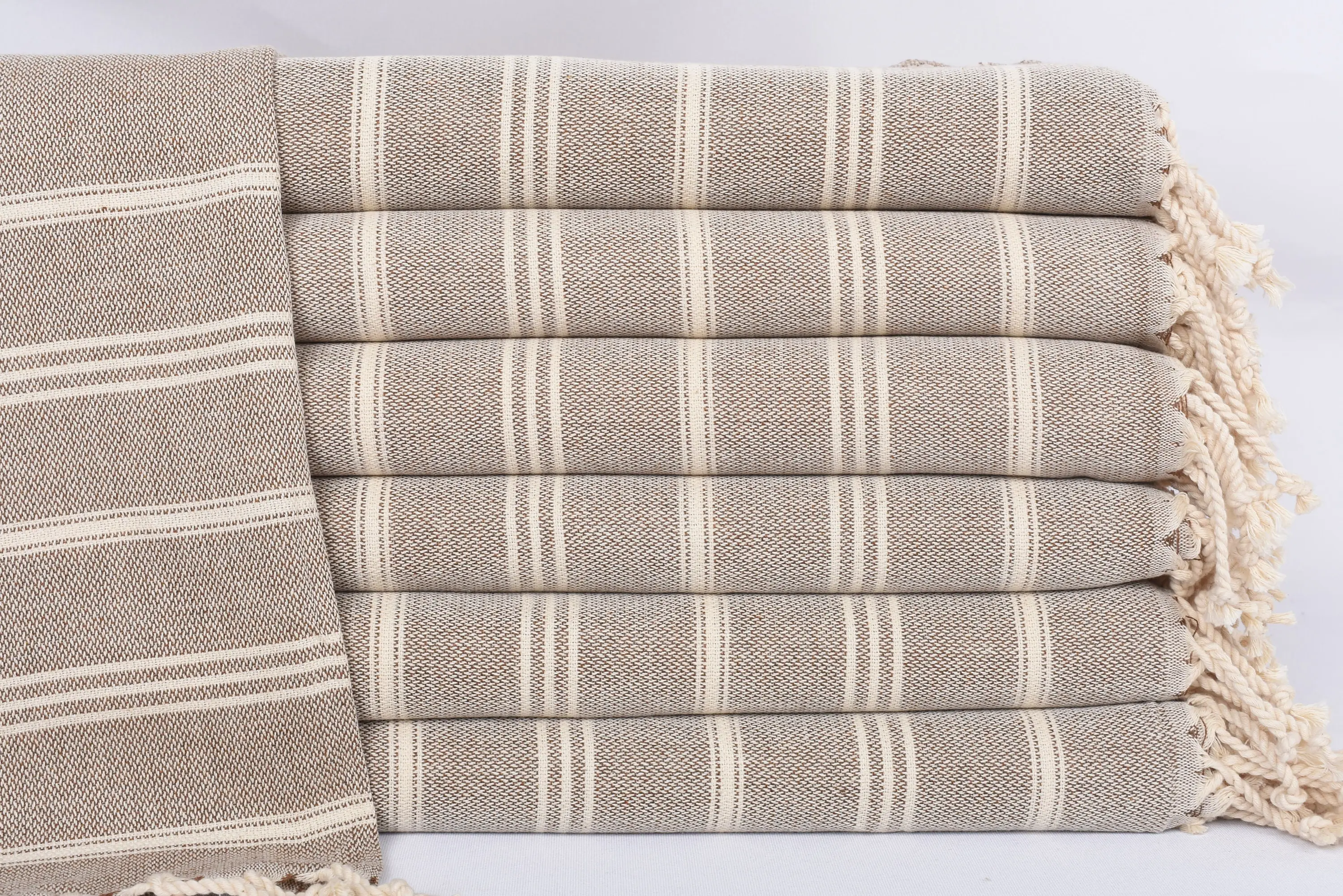 Bachelorette Personalized Brown Striped Dish Towel, 38x24 Inches - 1