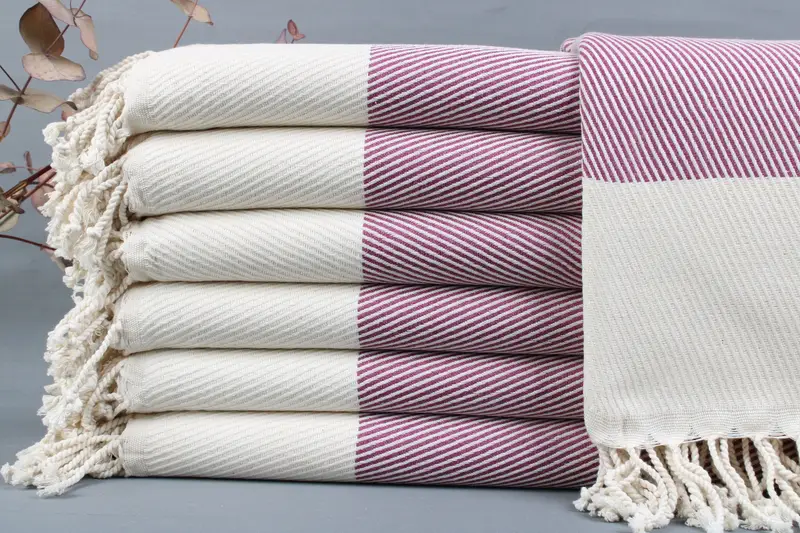 Beach Towel Turkish Cotton Beige Geometric, 38x75 Inches