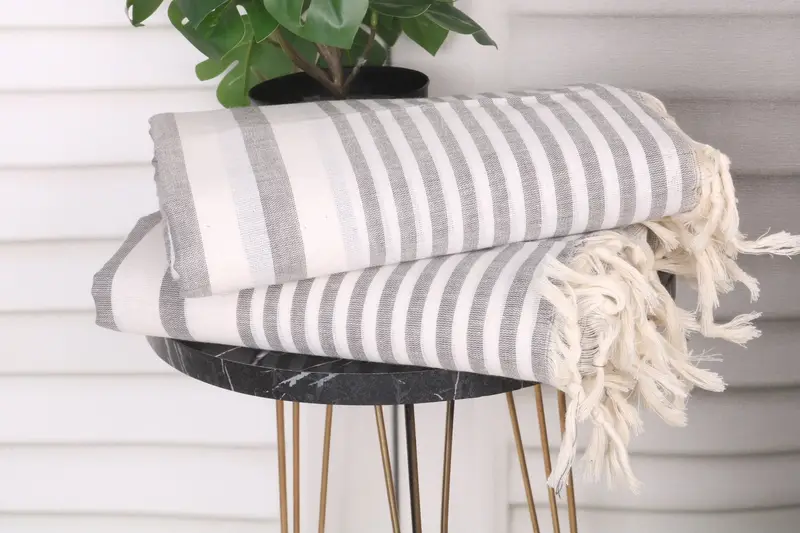 Lightweight Turkish towel, Personalized Bridesmaid Gift, Valentines Day Gift Idea, Bridesmaid Towel, Large Turkish Towel, 70x40 Cotton Striped Towel - 3