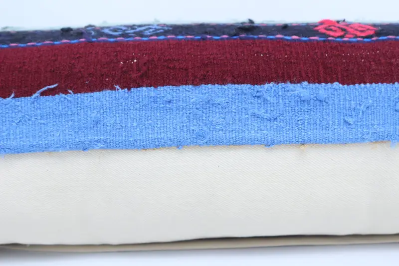 Vintage Kilim Pillow, Home Decor Pillow, Boho Chic Cushion Case, 12x48 Blue Cushion Case, Handmade Kilim Cushion, Pillow Case, Oriental Cushion - 5