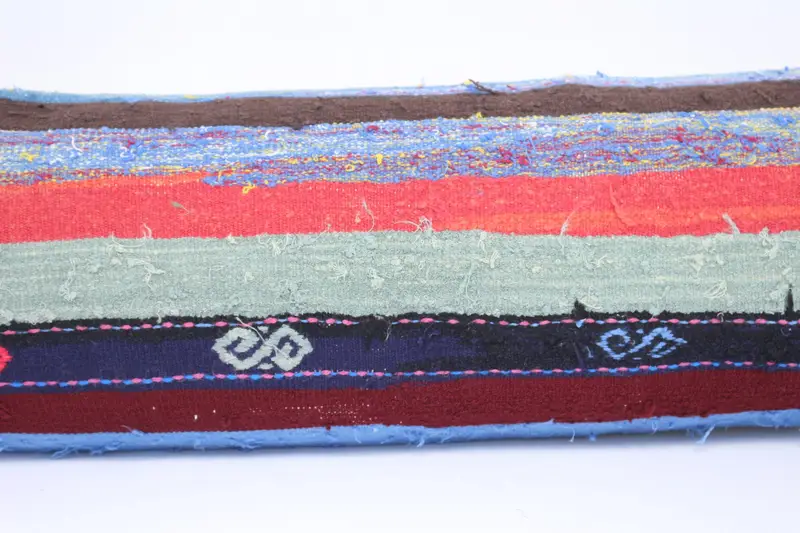 Vintage Kilim Pillow, Home Decor Pillow, Boho Chic Cushion Case, 12x48 Blue Cushion Case, Handmade Kilim Cushion, Pillow Case, Oriental Cushion - 2
