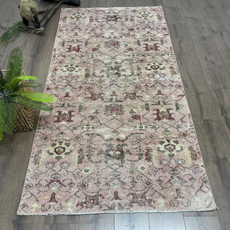 Orange, Green Camouflage Rug, 3,6x7,1 ft Chic Decor