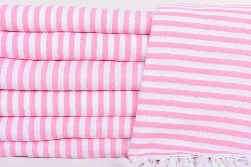 104x76 Cotton Striped Towel, Bachelorette Gifts, Bedspread, Baby Boy Gift, Wedding Favors, Shower Curtain, Best Friend Wedding Gift, Organic Throw - 2