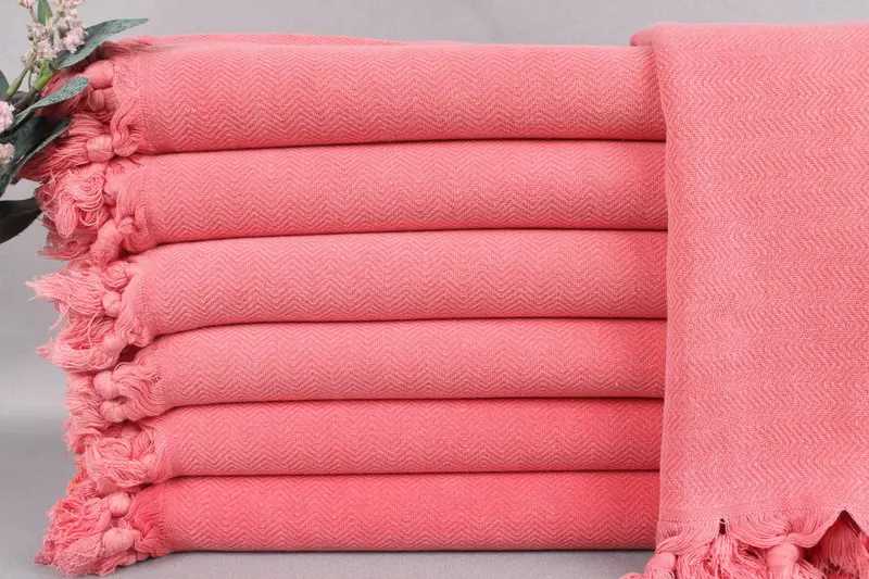 Turkish Bath Towel Monogram Beach Towel Red Towel Beige, 63x40 Inches