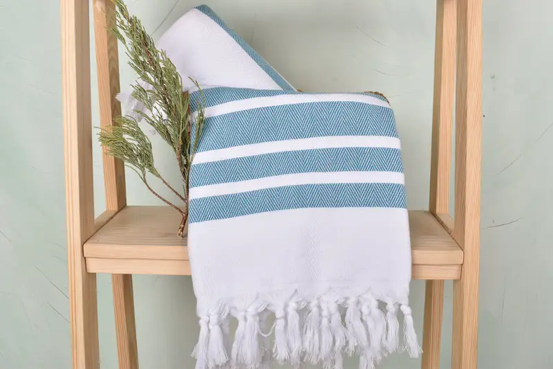 Thin towel, Quick-Dry Beach Towel, Wedding Gift For Bride, Travel Towel, Bridesmaid Gift, 70x40 Cotton Herringbone Towel, Turkish Towel Personalized - 4