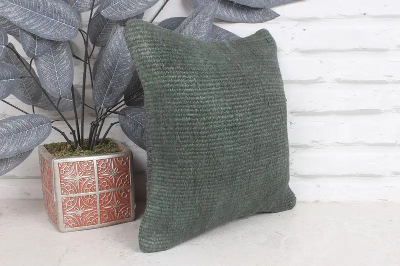 Pillow Case, Art Deco Pillow Case, 12x12 Gray Cushion Case, Pillow for Sofa, Vintage Kilim Pillow, Antique Pillows, Wholesale Pillow Case - 4