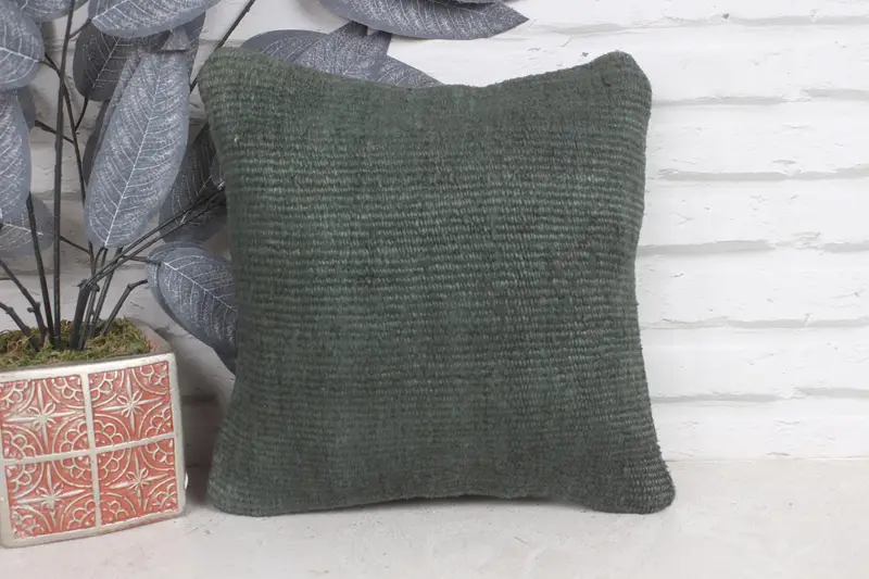 Pillow Case, Art Deco Pillow Case, 12x12 Gray Cushion Case, Pillow for Sofa, Vintage Kilim Pillow, Antique Pillows, Wholesale Pillow Case - 1
