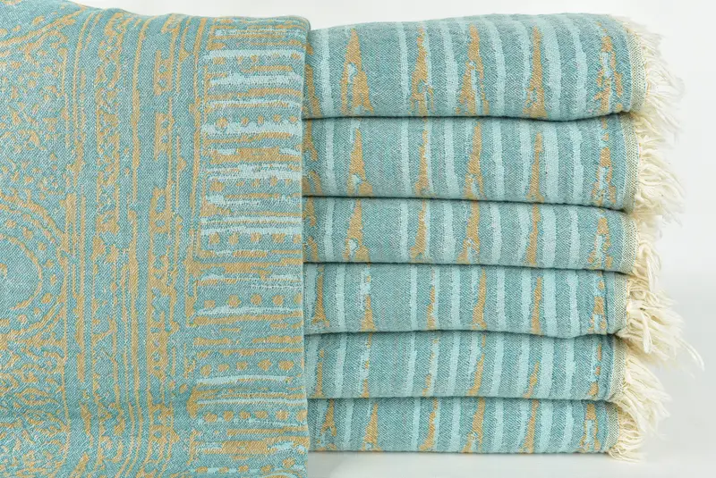 Organic cotton peshtemal for spa and beach, Wedding Gift, Bridal Shower Gift, Welcome Wedding Gift, 70x40 Cotton Patterned Towel, Wedding Favors - 2