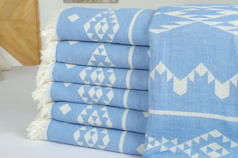 Bridal Shower Gift, Custom Blanket, Turkish Cotton Blanket, Wedding Hand Made Gift, Turkish Blanket, 70x60 Cotton Geometric Towel, Bachelor Gifts - 2