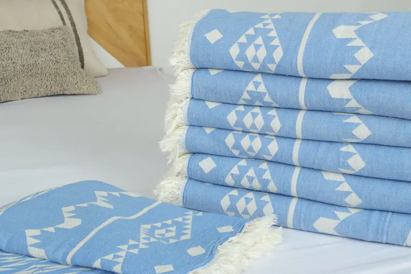 Bridal Shower Gift, Custom Blanket, Turkish Cotton Blanket, Wedding Hand Made Gift, Turkish Blanket, 70x60 Cotton Geometric Towel, Bachelor Gifts - 3