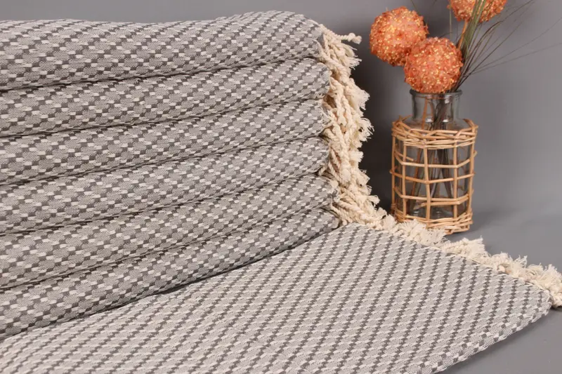 Personalized Turkish Towel Dark Gray Chevron, Monogrammed, 40x67 Inches