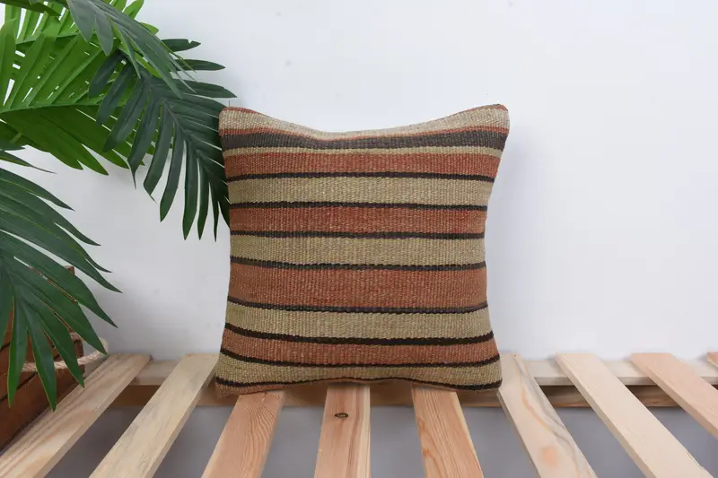 12x12 Brown Cushion Cover, Boho Throw Pillow Case, Antique Pillows, Pillow for Sofa, Pillow Sham, Pillow for Couch, Southwestern Cushion - 1