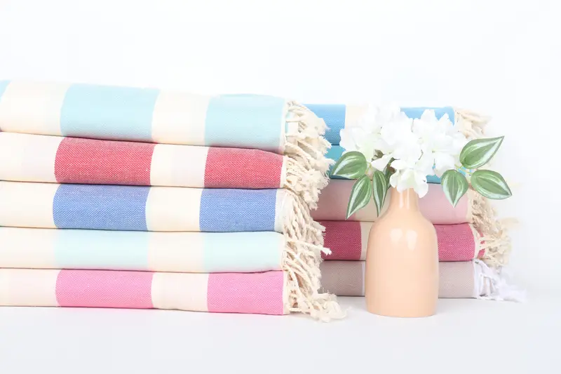 Thin towel, Bridesmaid Gift, Vegas Bachelorette Party Favors, 70x40 Cotton Striped Towel, Spa Gift, Organic Cotton Towel, Bridal Shower Favors - 2