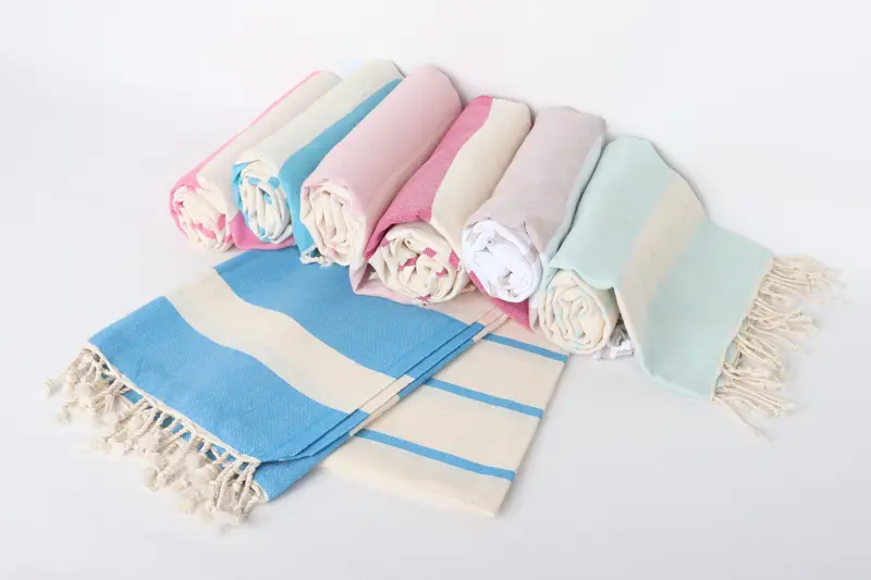 Thin towel, Bridesmaid Gift, Vegas Bachelorette Party Favors, 70x40 Cotton Striped Towel, Spa Gift, Organic Cotton Towel, Bridal Shower Favors - 4